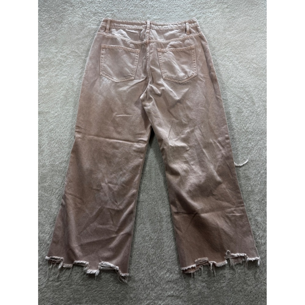 Vervet Womens Wide Leg Distressed High Rise Pink Denim Jeans 30 Meas: 31x25 - Picture 2 of 6